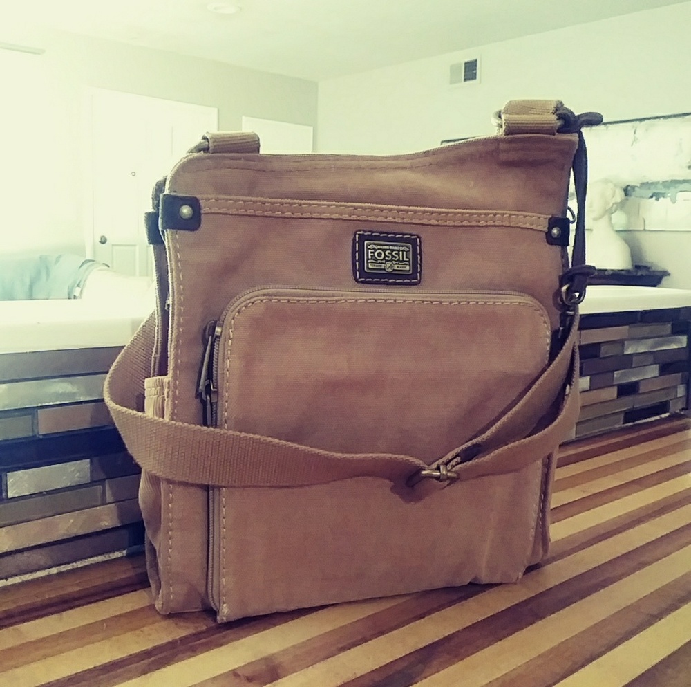 Fossil Tan Canvas Handbag